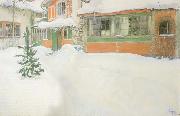 Carl Larsson THe Cottage in the Snow painting